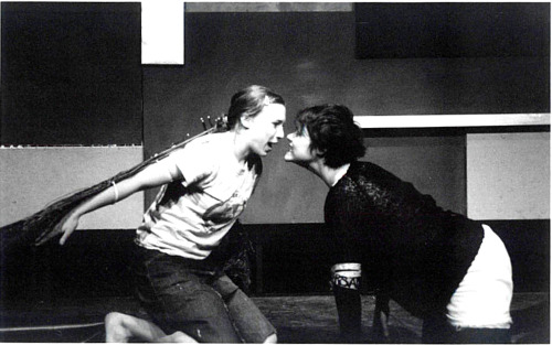 Judith Leopold and Jennifer Harris in Libby Emmons' Decomposition in Blue and White, directed by David Marcus